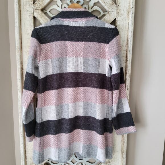 By Design Women's Open Front Collar Pocket Sweater Cardigan Dusty Pink Gray - Picture 5 of 6